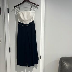 Elegant Black and White Strapless Dress